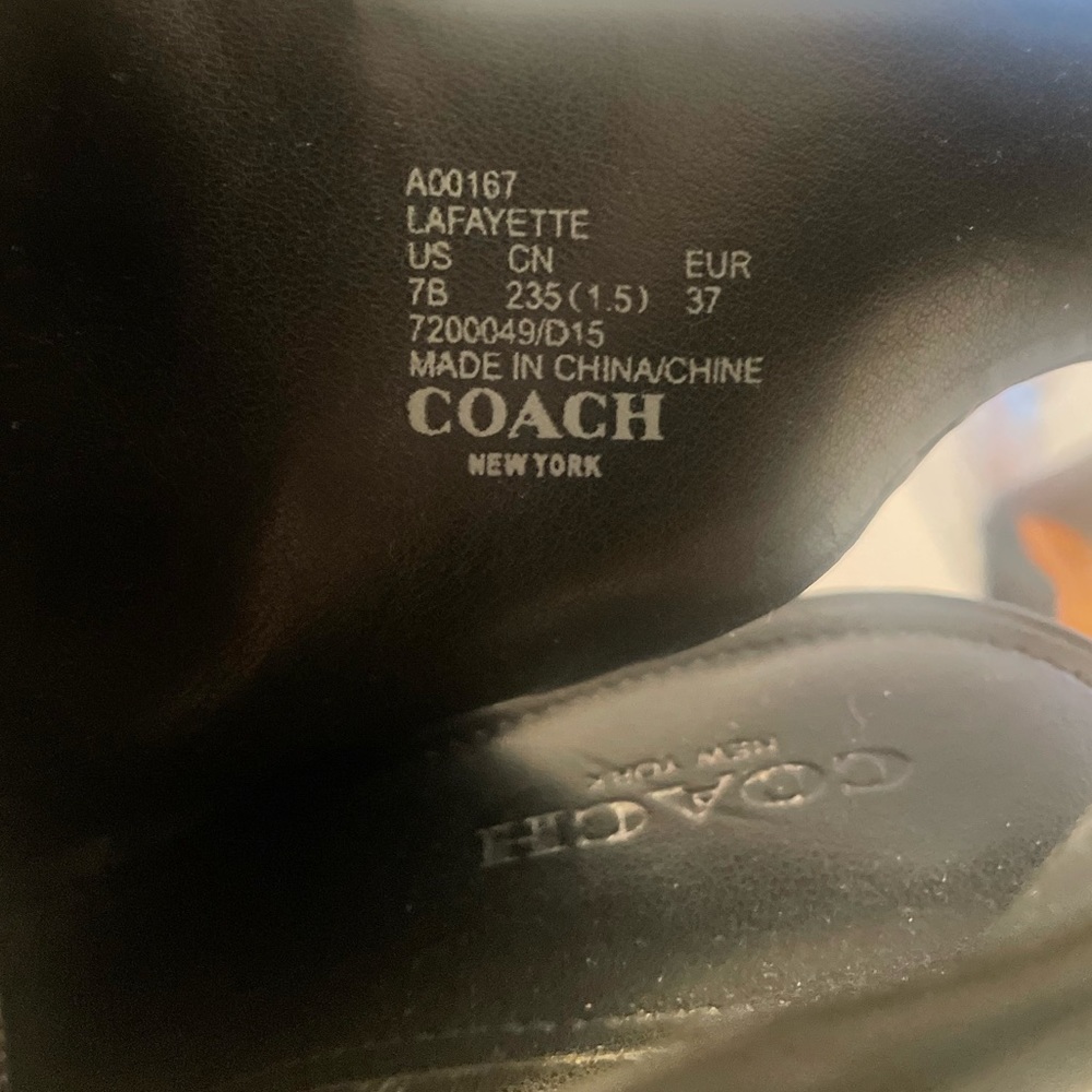 Coach peep toe black leather booties - Picture 2 of 4